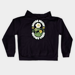 HOUSE MUSIC - Grows Vibes (white/Green/yellow) Kids Hoodie